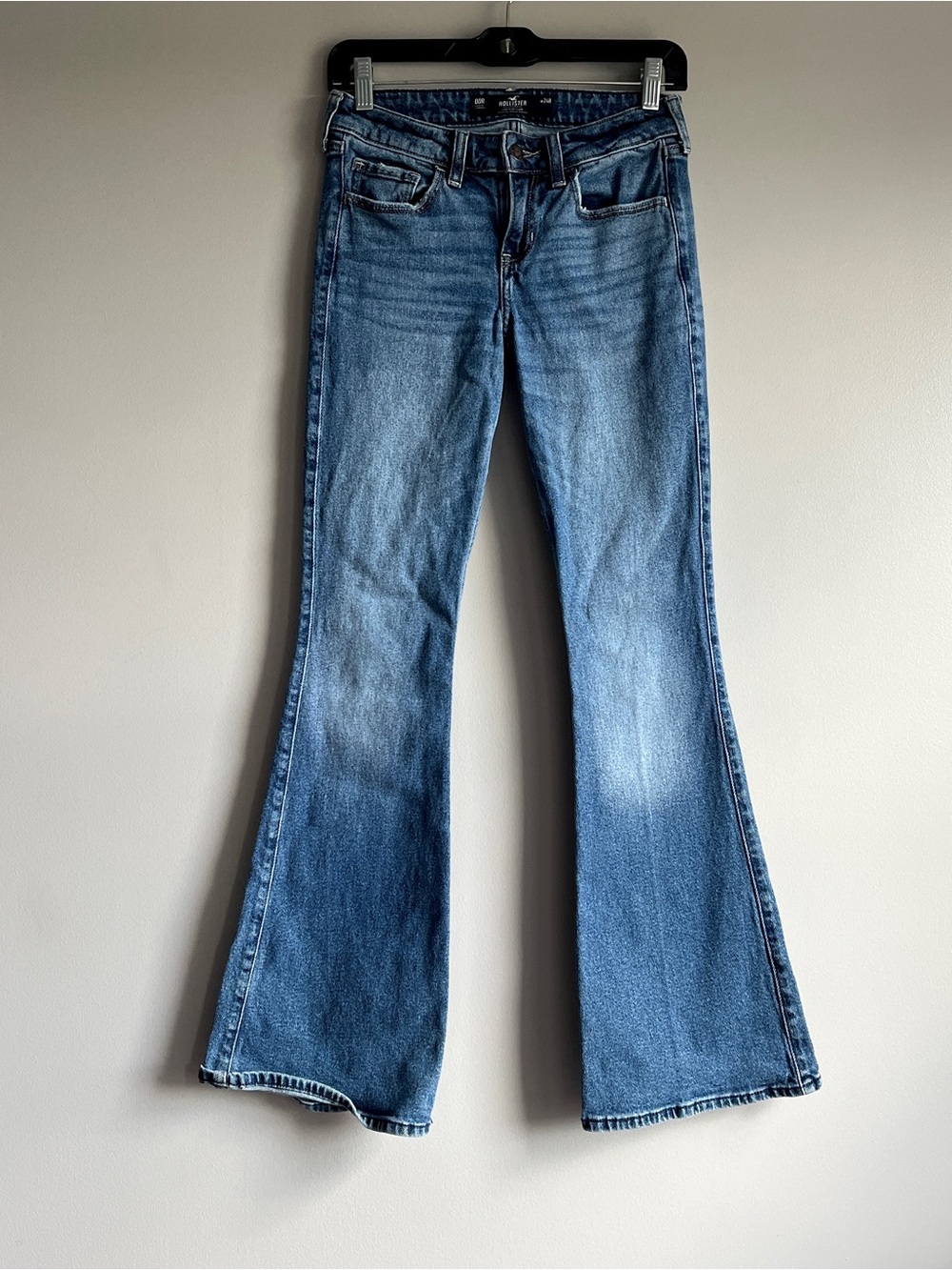 Hollister low rise flare jeans womens 00R 24 blue denim vintage stretch Y2K